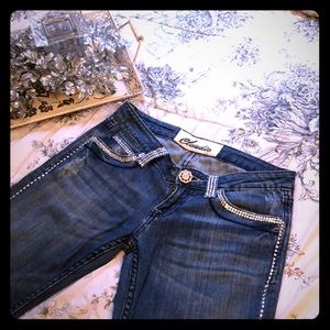 authentic Claudio Milano Swarovski crystal jean 28